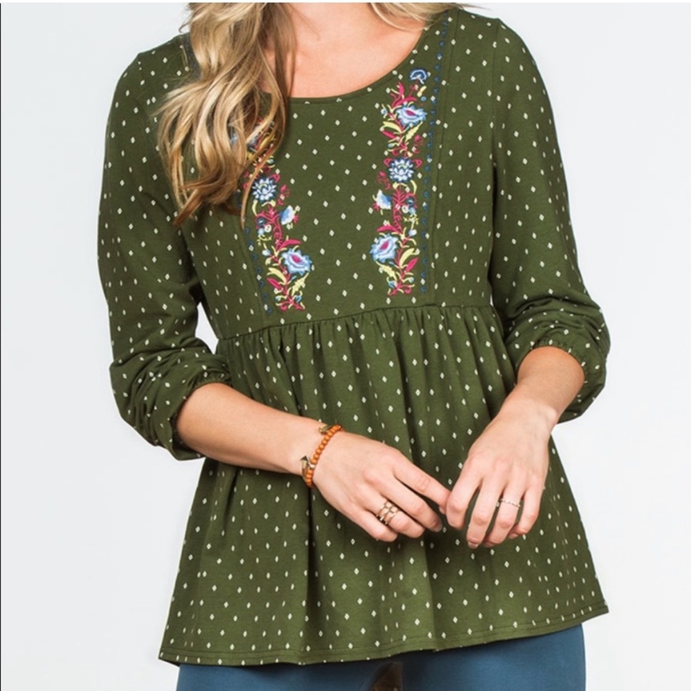 Matilda Jane Through The Generations Plus Polka Dot Embroidered Top Size XXL